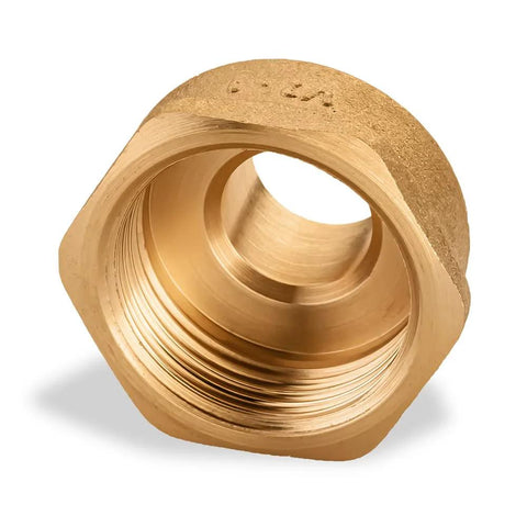 Brass pipe fitting adapter, 1/2-in male x 1-in female threaded nipple