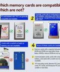 Compatible and non-compatible memory cards for Rugged USB 2.0 PCMCIA Card Reader for 68-Pin PC Cards and ATA.
