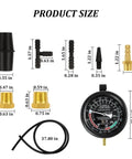 Gnarly Heavy Duty Car Fuel Pump And Vacuum Tester Gauge Nails Each Carburetor Leak Quick Universal Engine Pressure Testing Tool dimensions and adapters