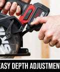 User adjusting depth on Badass Brushless 12V Cordless Drill And Five Half Inch Circular Saw Power Tool Combo Kit.