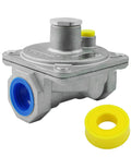 Natural gas pressure regulator with 3/4 inch female NPT threads delivers stable outlet pressure from 4 to 10 inches water column