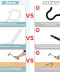 Comparison chart of Heavy Duty Eye Screw Hooks With Safety Buckle 35 Piece Set vs other hooks showing safety and durability benefits