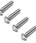 20 Pack 1/4-20 By 2 Inch Hex Head Bolts Forged From Top Shelf 304 Stainless Steel For Outdoor Jobs and Heavy Duty Fastening, four bolts.