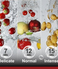 Image showing the wash cycles of the Compact 3 In 1 In Sink Dishwasher With Build In Produce Washer And Pasteurizer.