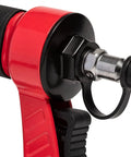 Close-up of Oil Free Pneumatic Staple Gun for wood upholstery carpet and wire fencing fits one quarter inch through nine sixteenth inch staples