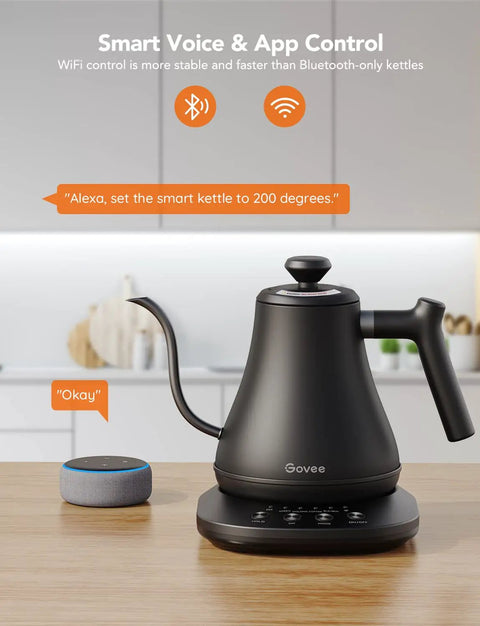 Smart Electric Kettle With WiFi And Alexa Control For Home Baristas Gooseneck Pour Over Kettle With Variable Temperature