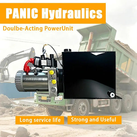 Heavy Duty 12V DC Hydraulic Power Unit With 3200 PSI Capacity, 10 Quart Steel Reservoir, Double Acting Pump For Dump Trailer Lifting And Heavy Machinery, SAE 6 Port, Rugged Metal Build