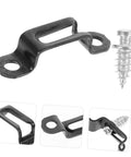 Invisible Furniture Connectors Set for Cabinets and Wardrobes close-up of black manganese steel connector and screw.