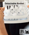 Front view: Silonn countertop ice maker from Amazon with detachable basket, 2L water tank, bullet ice