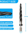 Heavy Duty 7/16 Inch Bridge Construction Reamer Drill Bit for Steel Alloy Metal Wood and Plastic, 5-Spiral Flutes Close-Up