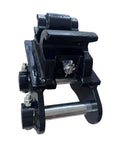 Mechanical Quick Change Hitch For Mini Excavator Attachments, side view showing connector, sturdy design, compatible with 3 ton diggers.