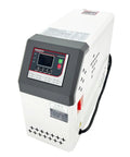 Industrial Oil Temperature Control Unit 12KW 220V 3-Phase With 56 Liters Per Minute Pump Flow, Fast Heating 68-356 F, 20-180 C For Injection Molding, Reactors, Die Casting, And Plastic Processing, Stainless Steel Heating Barrel, front view