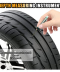 Person using Color Coded Tire Tread Depth Gauge Set 2 Pack Professional Tire Depth Meter Tool for Cars and SUVs with 0 to 1 Inch Readout