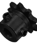 Top Notch 1 Piece 1/4 Inch 9 Tooth Carbon Steel Chain Sprocket for Industrial Power Transmission showing detailed side view.