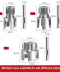 Two In One Pipe Threading Kit For PVC Water Pipes With Internal And External Threading, Fits One Half Inch, Three Quarter Inch, And One Inch Sizes