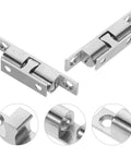 Healeep 10PCS Copper Door Catch With Silent Close Function For Kitchen Cabinets, sturdy silver latch with 47mm hole spacing.