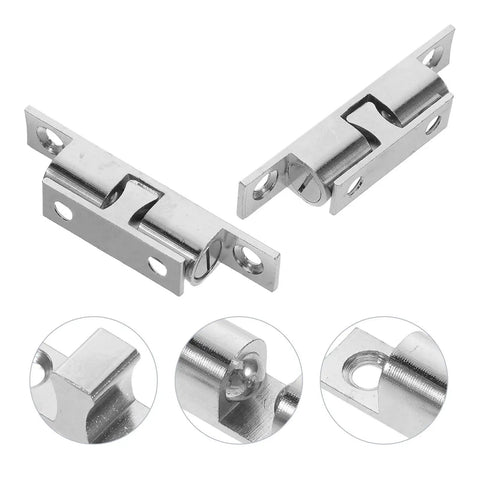 Healeep 10PCS Copper Door Catch With Silent Close Function For Kitchen Cabinets, sturdy silver latch with 47mm hole spacing.
