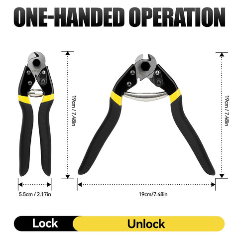 DISEN heavy-duty wire cutters with black and yellow handles and chrome vanadium steel jaws