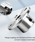 Close-up of a Tough-As-Nails 5-Pack 8mm Rigid Flange Motor Coupling made from corrosion-resistant steel for DIY projects and models