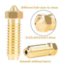 Brass Nozzle Set For Kobra 3 And Kobra S1 3D Printers, 20 Pack With 0.2mm 0.4mm 0.6mm shown in different angles