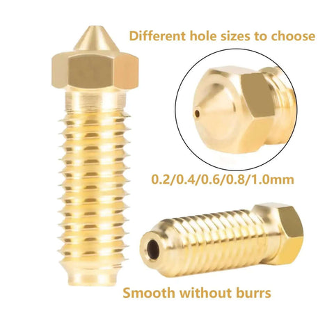 Brass Nozzle Set For Kobra 3 And Kobra S1 3D Printers, 20 Pack With 0.2mm 0.4mm 0.6mm shown in different angles
