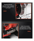 Rock Solid 1800w Circular Miter Saw Kit With 45 Degree Angle Capability For Fast Wood And Aluminum Cutting That Slices Through Tough Tasks And Makes Home Projects Feel Like A Breeze Right Now transparent protective cover and high toughness shockproof spring close-up