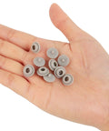 Gray Silicone Oil Seal Plug Set For 2.5-Inch Glycerin-Filled Pressure Gauges, 10 Pack Rubber Oil Caps, 8mm Diameter in hand