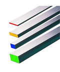 0.187x0.187x36 Inch A2 Tool Steel Flat Ground Standard blocks for weldable DIY projects, four colorful ends view.
