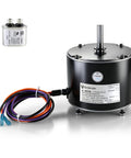 Solid Condenser Fan Motor 1/6 Horsepower 208 To 230 Volt 1075 Rpm with capacitor for HVAC replacement.