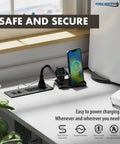 Gotta Love This Slick Recessed Power Strip Grommet Kit With 65W Fast Charging USB C And Type A Ports, Three AC Desk Outlets, Flush Mount Charging Station, 20 Piece Silver Desk Plate Setup in a stylish workspace.