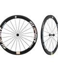 Carbon Fiber Road Bike Wheels 700C Clincher Wheelset 50mm Deep Rim 23mm Wide Matte Silver Basalt Braking Surface V Shaped Wind Breaking Design