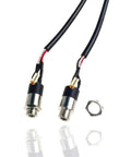5 Pack 3.5Mm Stereo Audio Jack Connectors Panel Mount Replacement Cables for headsets with black wires and metal connectors.