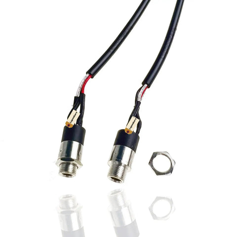 5 Pack 3.5Mm Stereo Audio Jack Connectors Panel Mount Replacement Cables for headsets with black wires and metal connectors.
