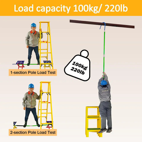 Voltage Safe Insulated Rescue Hook With 18 Inch Telescoping Reach For Electricians And Auto Techs, 220 lb Load Capacity test