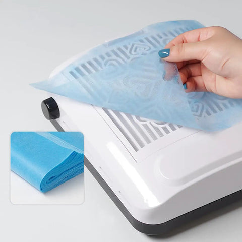 Applying 100Pcs Nail Dust Collector Filter Paper Replacement Pads Disposable Pro Grade Home Salon Vacuum Filter For Nail Art Dust Cleaners