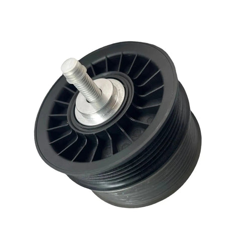 High Performance Double Pulley Drive Belt Idler Wheel For Mercedes Benz close-up view, featuring durable black plastic material.