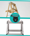 Make Moving Gear A Breeze With These Two Heavy Duty Retractable Ladder Wheels Featuring Swivel Caster Castors For Snappy Easy Roll Smooth Stair Handling Workshop Kit. Heavy-duty ladder wheels and caster on aluminum ladder.