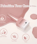 Focus on Six Nude Shades Gel Nail Polish Set In 9ml Bottles, HEMA Free Long Lasting Manicure Kit in white pink beige tones.