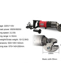 EroomQ Portable Electric Rebar Cutter for 4 To 16Mm Steel Rods with detailed specifications and ergonomic handle.