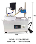 Electric Gem Faceting Machine Pro Grade With Digital Display And Precise Mechanical Manipulator 180W shown with dimensions