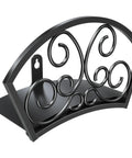 Go-To Garden Hose Holder Wall Mount Rack Holds 125 Feet Of Five Eighth Inch Hose Durable Gauge Steel With Weather Resistant Powder Coat Finish Decorative Yet Functional Hose Reel Hanger For Outdoor Space, decorative swirls, black steel