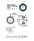 Technical diagram and specifications of a Magnetoresistive Rotational Transducer for PM synchronous motors, including dimensions.