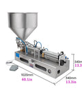 Smooth semi automatic pneumatic bottle filler machine for shampoos lotions heavy pastes and gels up to one 500 milliliters.