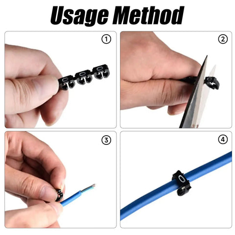 Steps to apply Colorful Clip On Wire Marker Tubes 0.1 x 0.1in Digital Number Cable Markers 150 Pcs on wires