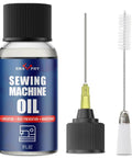 Premium Sewing Machine Oil With Built In Applicator And Dual Ended Brush For Smooth Lubrication, Long Lasting Protection, No Fuss Quick Application, Keeps Your Sewing Machine Running Quietly And Efficiently, Works With Most Machines. 1 fl oz bottle and brush