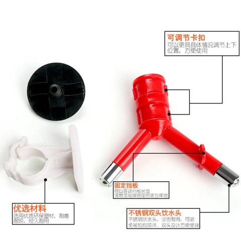 Zero Drama Pet Water Dispenser With Automatic Dog Kettle And Cat Bottle Stainless Steel Nozzle for Puppies Cats Rabbits parts display.
