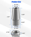1/2-20 Heim Joint Rod End Kit LH RH With Tube Adapters And Jam Nuts For Linkages, Suspension And Steering Systems, Beefed Up Spherical Bearings For Auto, Kart, RC, And DIY Projects size diagram