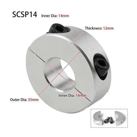 Aluminum Alloy Fixed Locking Limit Ring Double Split Shaft Collar 14mm Anodized Finish Boosts Durability As Spacers Or Stops Keeping Shafts Secure Under Stress Ensuring Parts Stay Put For Builders Who Want Stuff That Lasts, 14mm inner dia