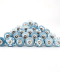 Fresh Grey Handmade Ceramic Cabinet Knobs Set Of 400 Decorative Drawer Pulls For Kitchen Cupboards showing blue patterned knobs