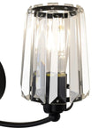 Black Crystal Vanity Light Fixtures For Bathroom Four Light Crystal Wall Sconce With Dimmable E26 US Socket close-up view